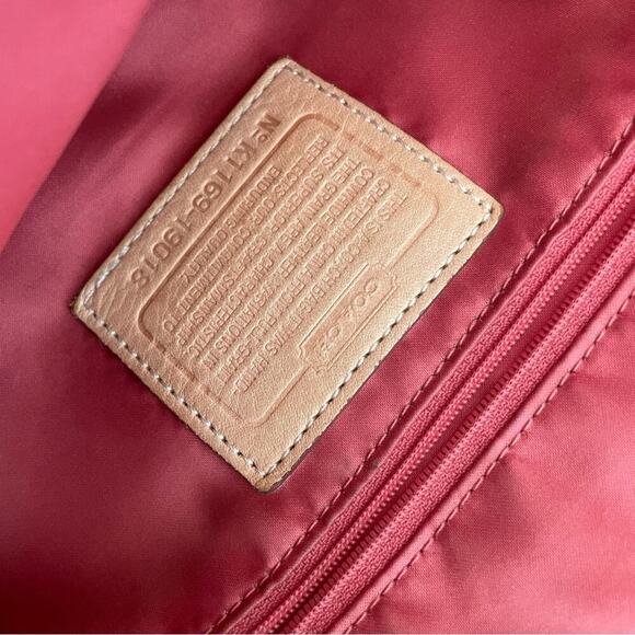 Coach Poppy Whipstitch shoulder bag tan leather with pink lining - Picture 8 of 12